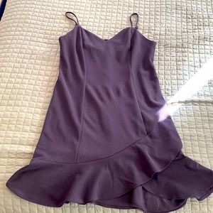 Black mini dress weigh bottom overlap ruffle